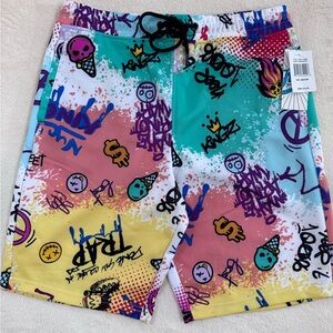 Fresh Prints: Vibrant Graffiti Print Shorts